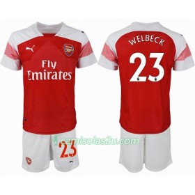 Camisolas de Futebol Arsenal WELBECK 23 Criança Equipamento Principal 2018/19 Manga Curta